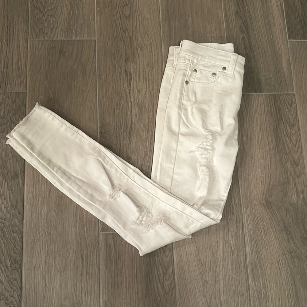 Pinc Girls White Ripped Skinny Jeans Size 12